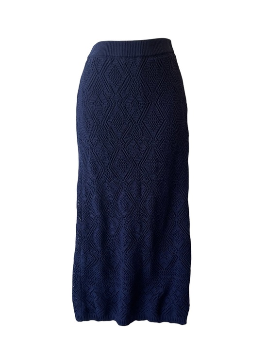 Freshman 1996 Dresses & Skirts - Freshman 1996 Crochet Knit maxi skirt M Dark blue Womens Boho Festival Coastal